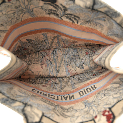 Christian Dior Canvas Embroidered Toile De Jouy Tropicalia Large Book Tote Denim Blue 5 of 11