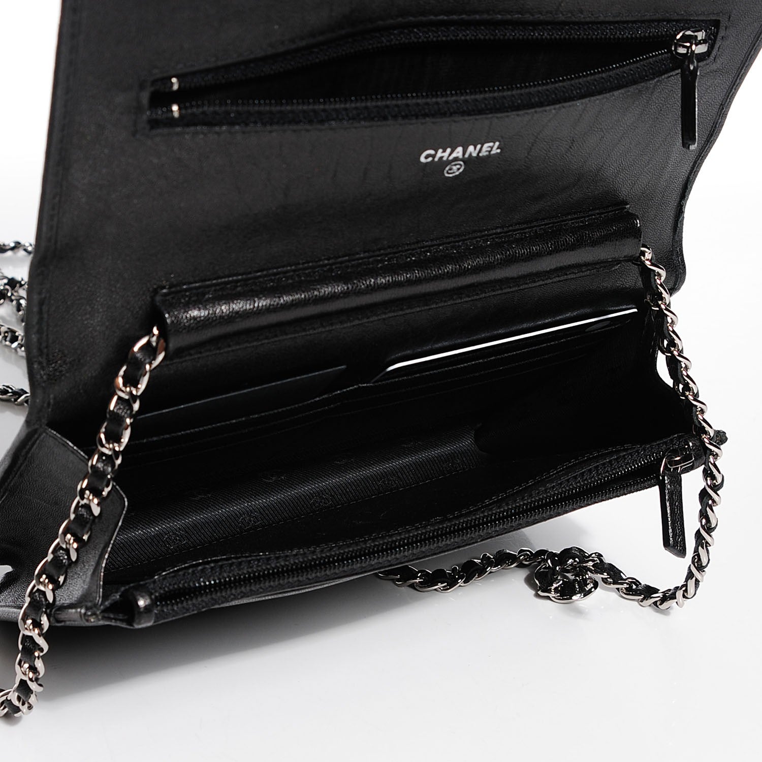 Chanel Goatskin Wallet on Chain WOC Black 4 of 7