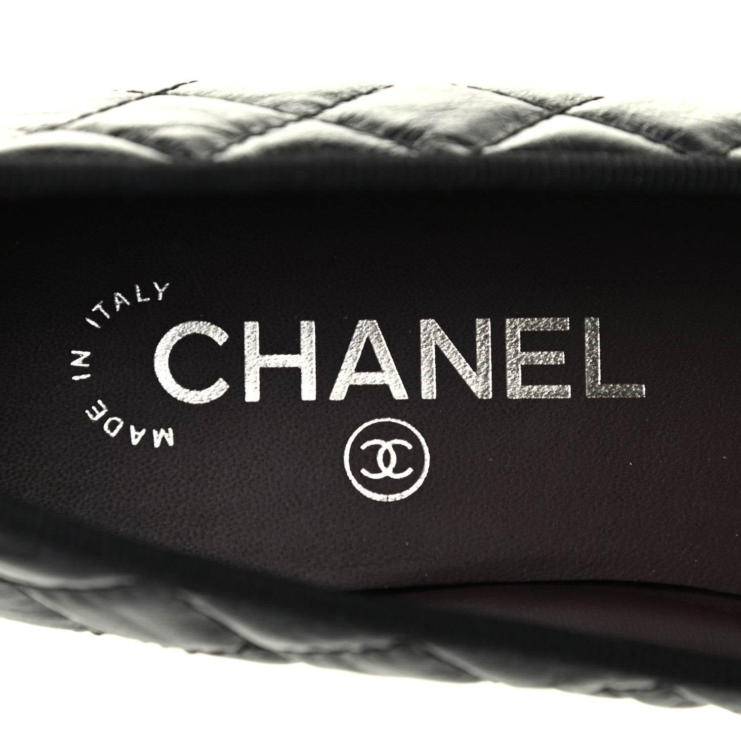 Chanel Aged Calfskin Quilted CC Cap Toe Ballerina Flats 37 Black 8 of 8