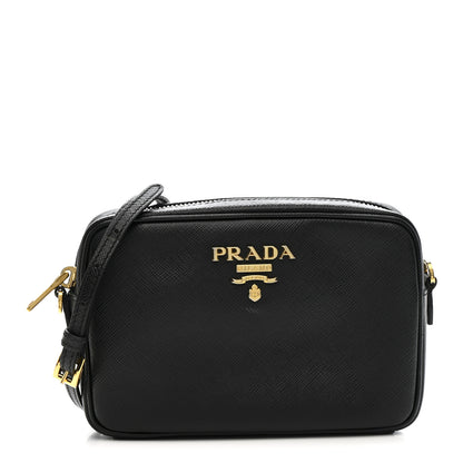 Prada Saffiano Lux Small Camera Crossbody Bag Black 1 of 11