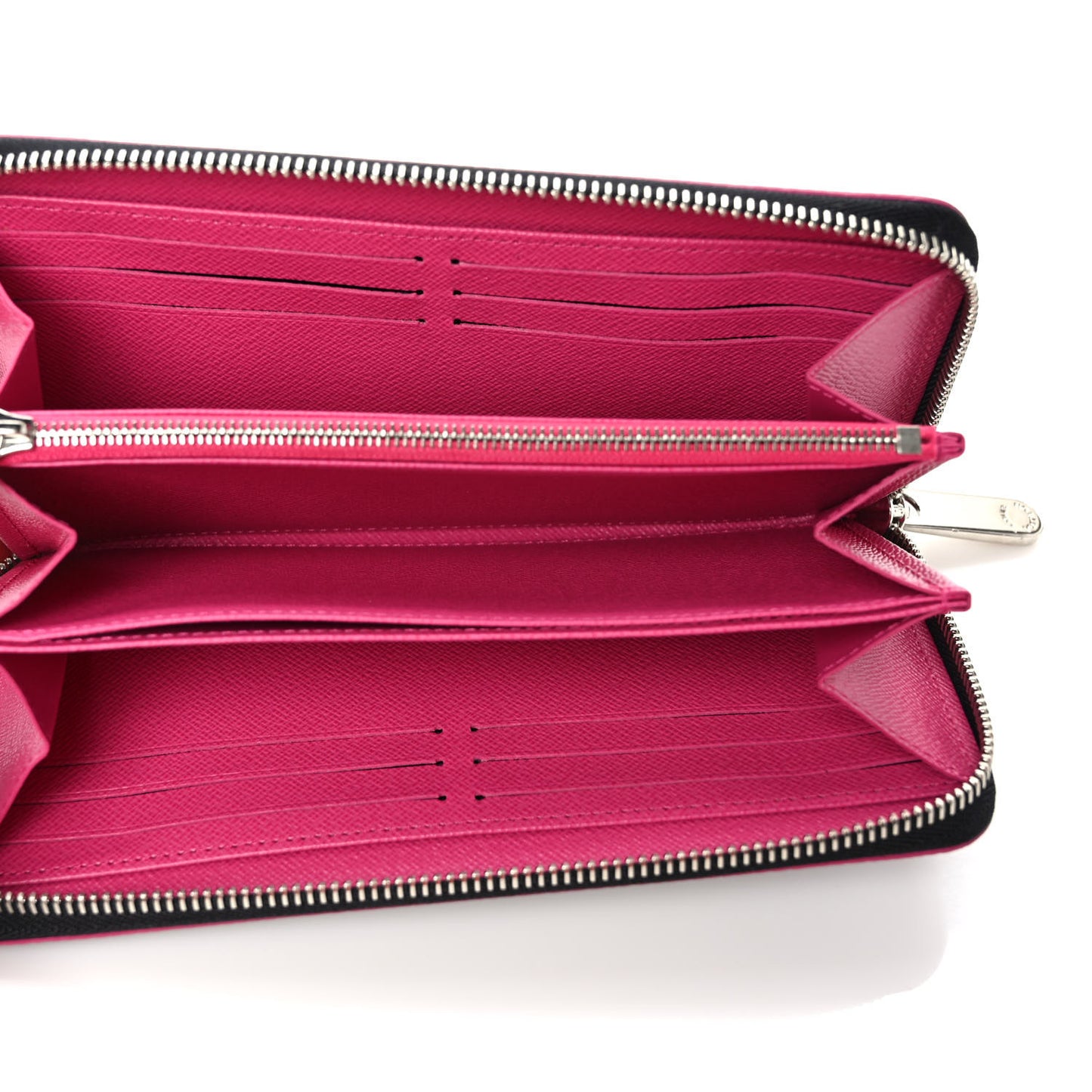 Epi Zippy Wallet Black Hot Pink