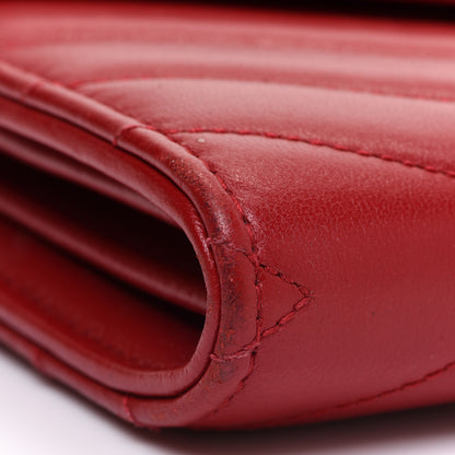 Saint Laurent Lambskin Y Quilt Monogram Large Loulou Flap Wallet Rouge Eros 7 of 13