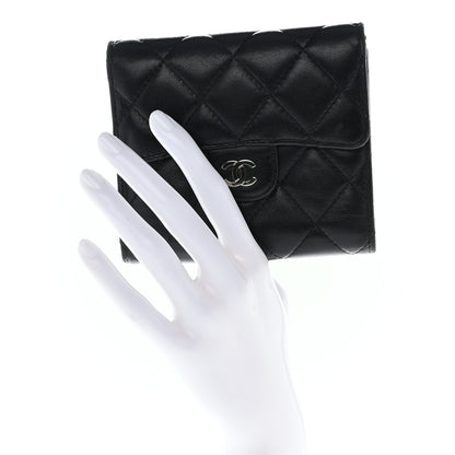 Chanel Lambskin Quilted Compact Flap Wallet Black 2 of 9