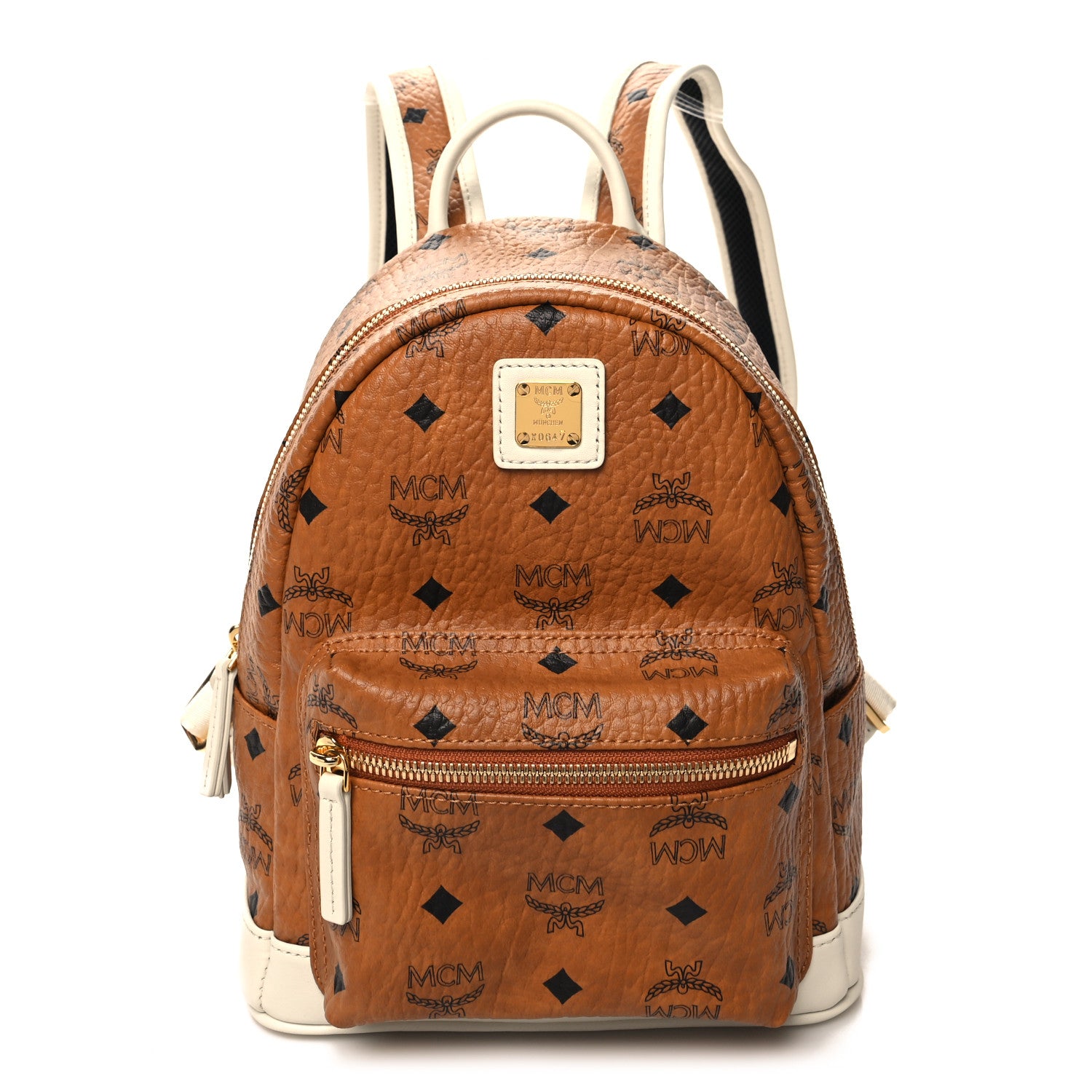 MCM Visetos Mini Stark Backpack Cognac White 1 of 9