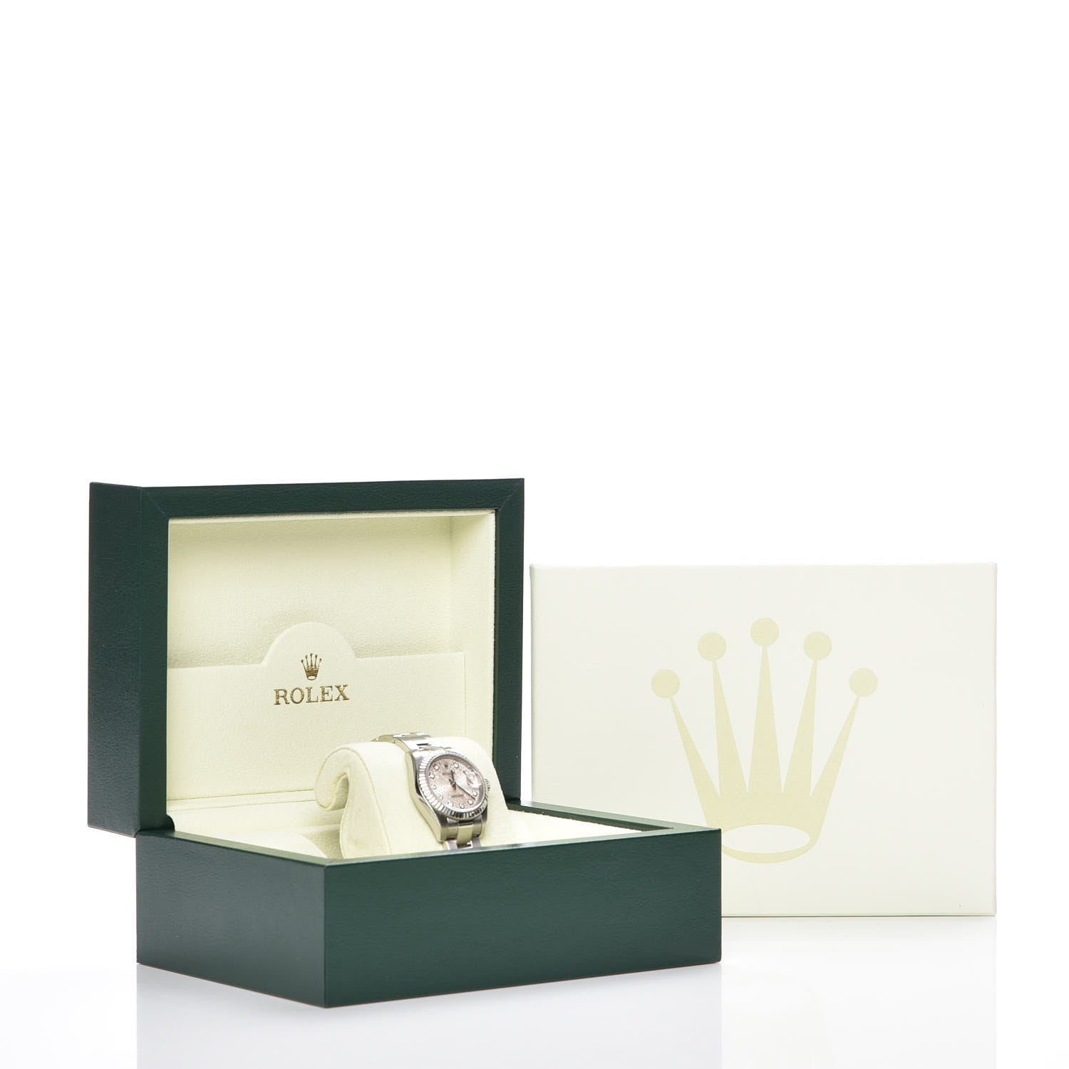 Rolex Stainless Steel 18K White Gold Diamond 26mm Oyster Perpetual Datejust Watch Silver Jubilee 179174 9 of 9