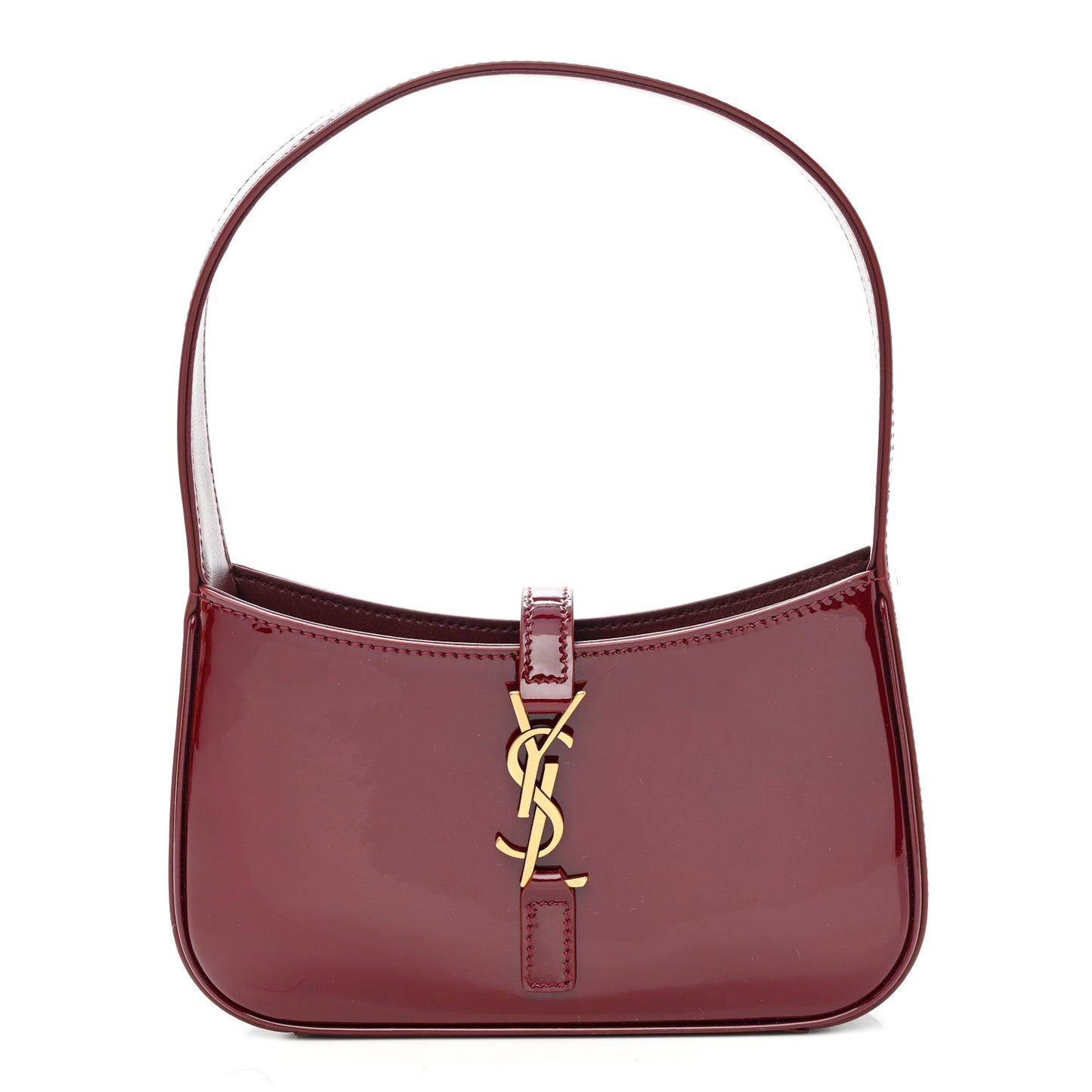 Patent Calfskin Le 5 A 7 Mini Hobo Red Grenat