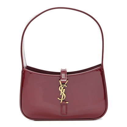 Saint Laurent Patent Calfskin Le 5 A 7 Mini Hobo Red Grenat 1 of 10