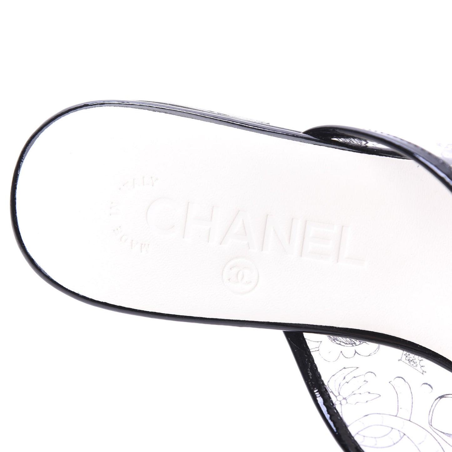 PVC Fantasy Patent CC Mules 35 Black