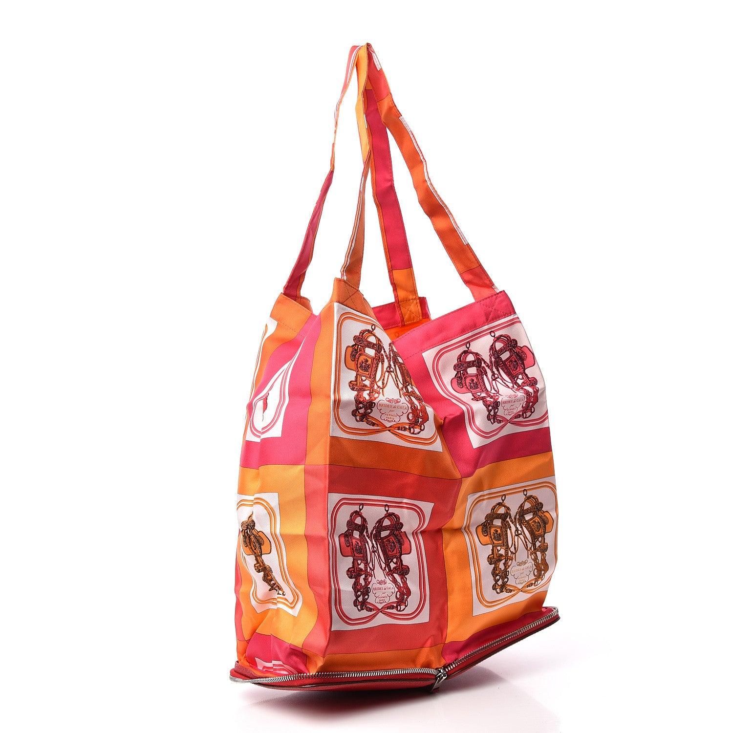 Hermes Buffle Brides de Gala Silky Pop Shopper Tote Rouge Garance 3 of 14