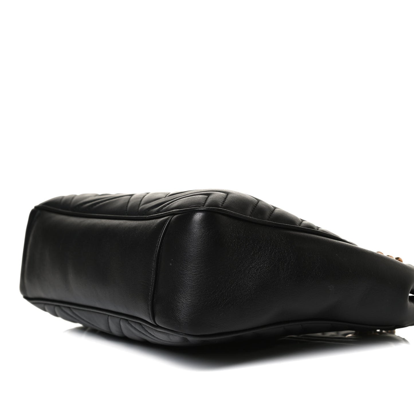 Calfskin Matelasse Medium GG Marmont Open Top Shoulder Bag Black