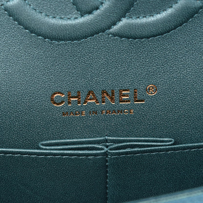 Chanel Iridescent Caviar Quilted Medium Double Flap Green 6 of 9