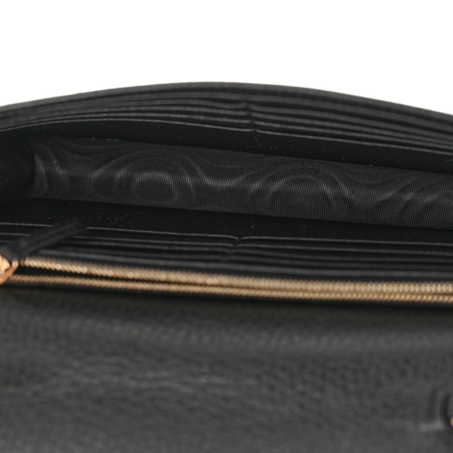 Dollar Calfskin Interlocking G Chain Wallet Black