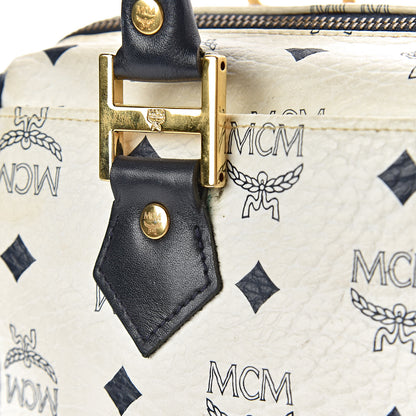 MCM Visetos Boston Satchel White 9 of 12