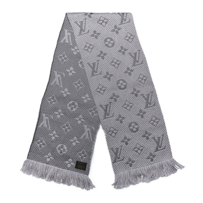 Louis Vuitton Wool Silk Logomania Scarf Pearl Grey 3 of 5
