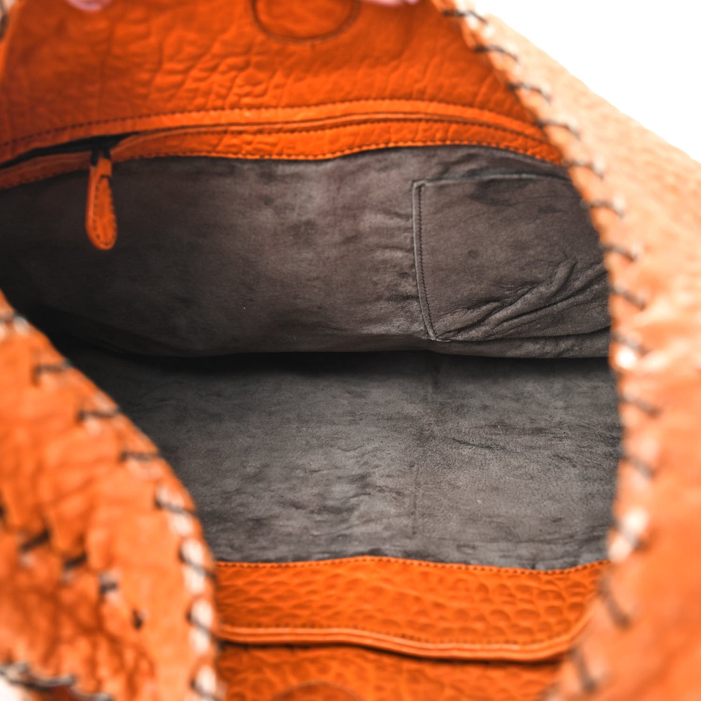 Calfskin PVC Large Double Compartment Hobo Orange
