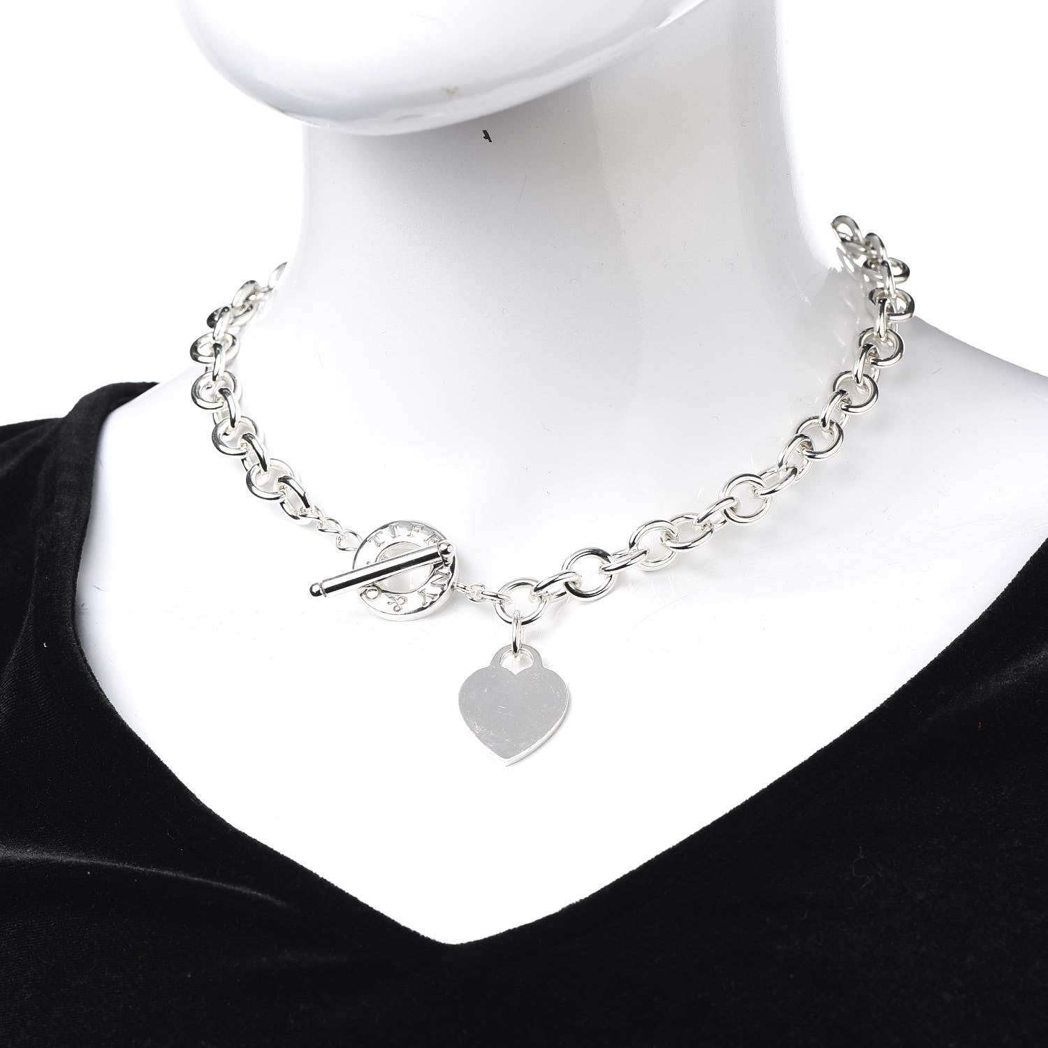 Tiffany Sterling Silver Heart Tag Toggle Necklace 2 of 4