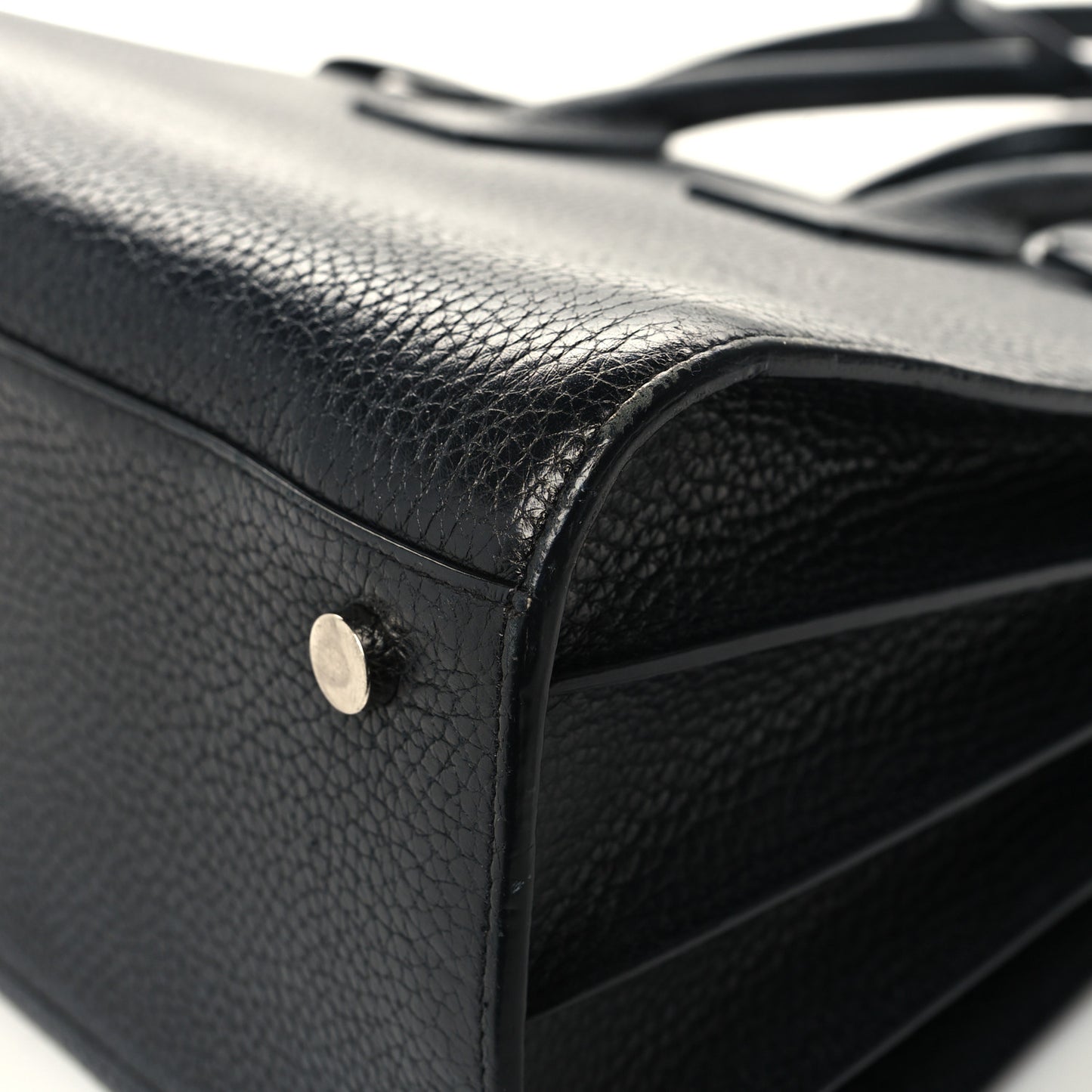 Grained Calfskin Small Sac De Jour Black