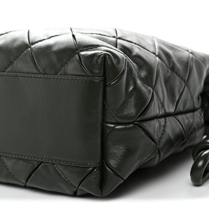 Loewe Calfskin Quilted Flamenco Knot Clutch Verde 10 of 10