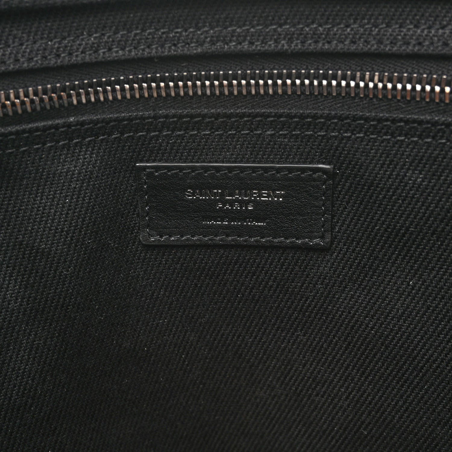 Saint Laurent Linen Calfskin Rive Gauche Tote Black 6 of 9