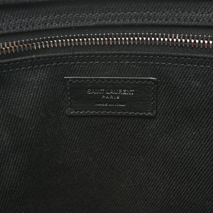 Saint Laurent Linen Calfskin Rive Gauche Tote Black 6 of 9