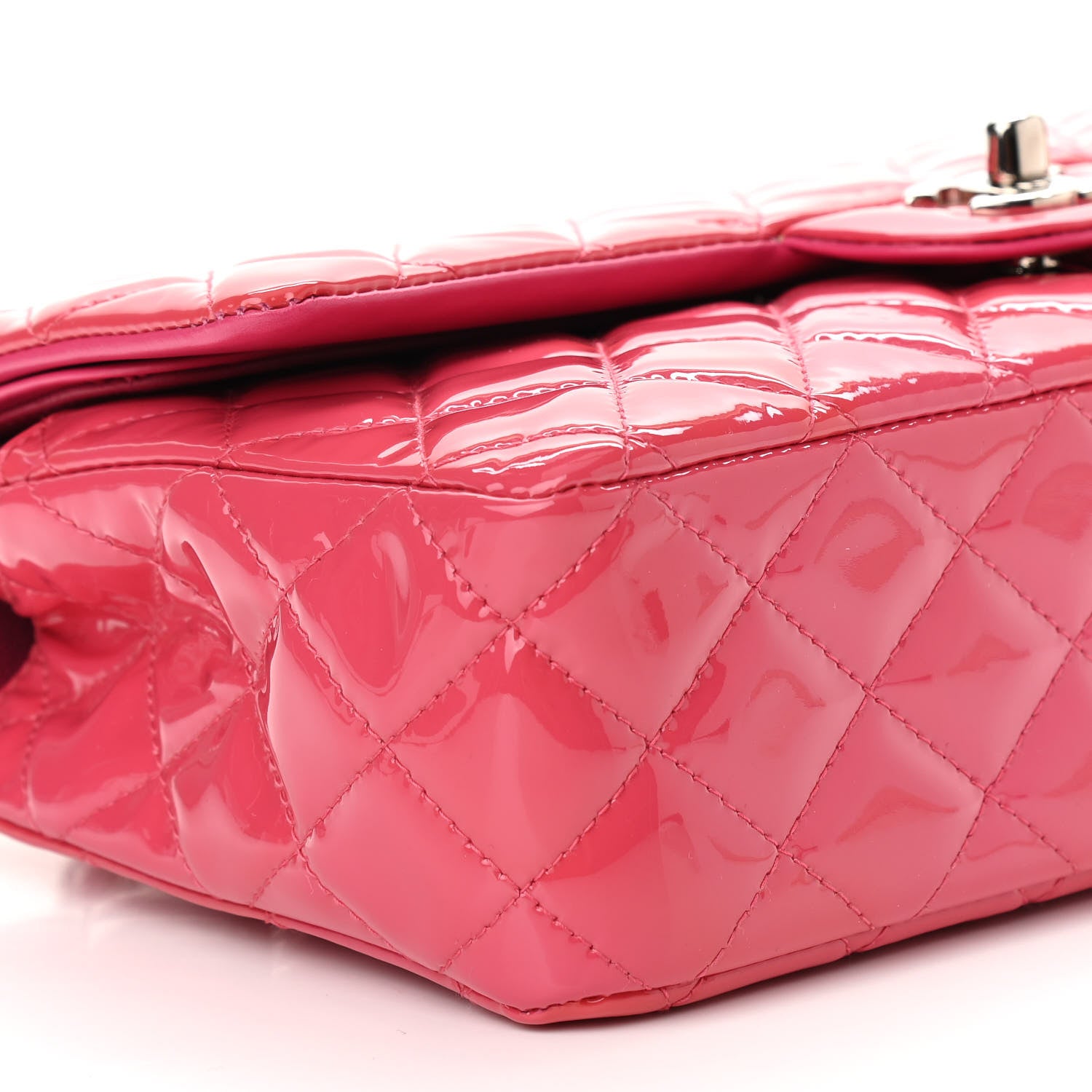 Chanel Patent Quilted Medium Double Flap Fuchsia 9 of 10