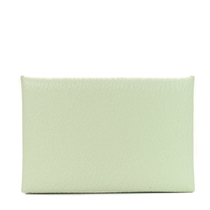 Hermes Chevre Mysore Verso Calvi Card Case Vert Fizz Bleu Zephyr 1 of 7