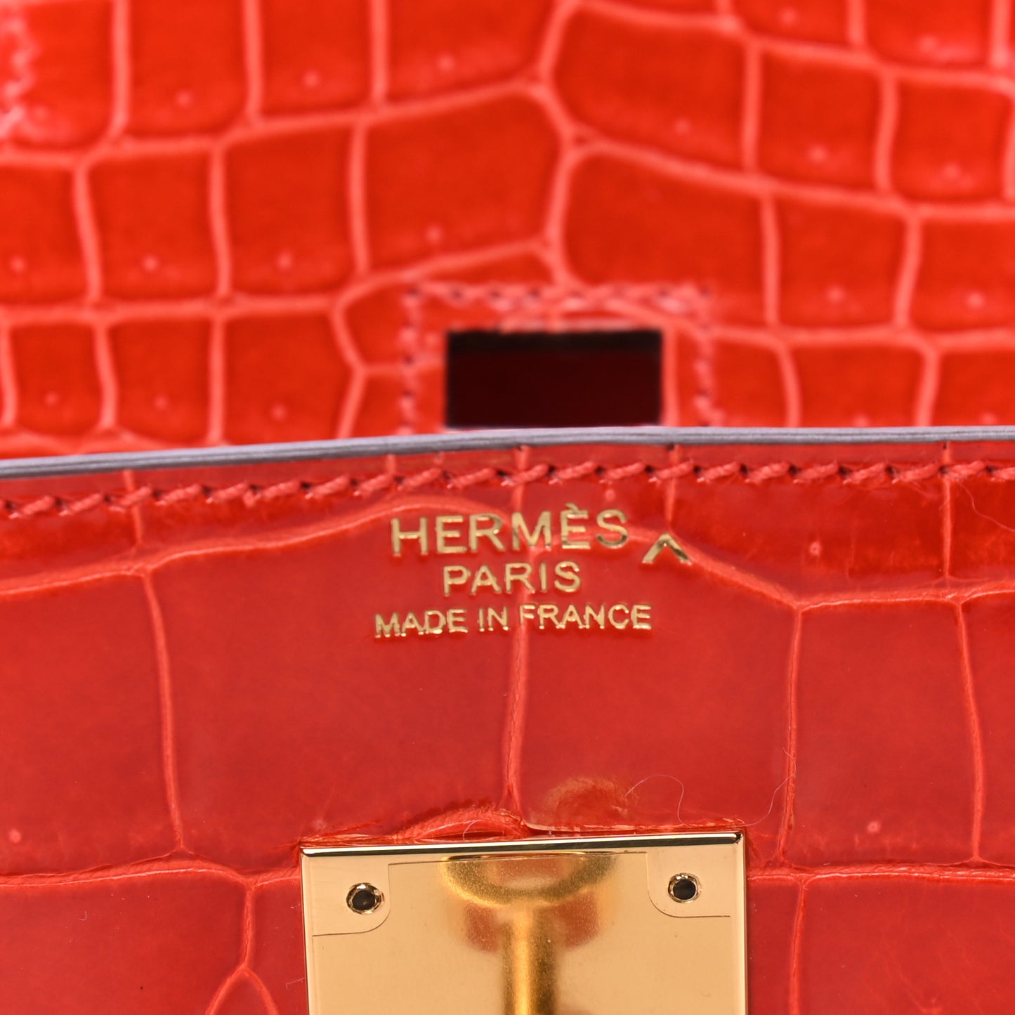 Shiny Porosus Crocodile Birkin 30 Geranium