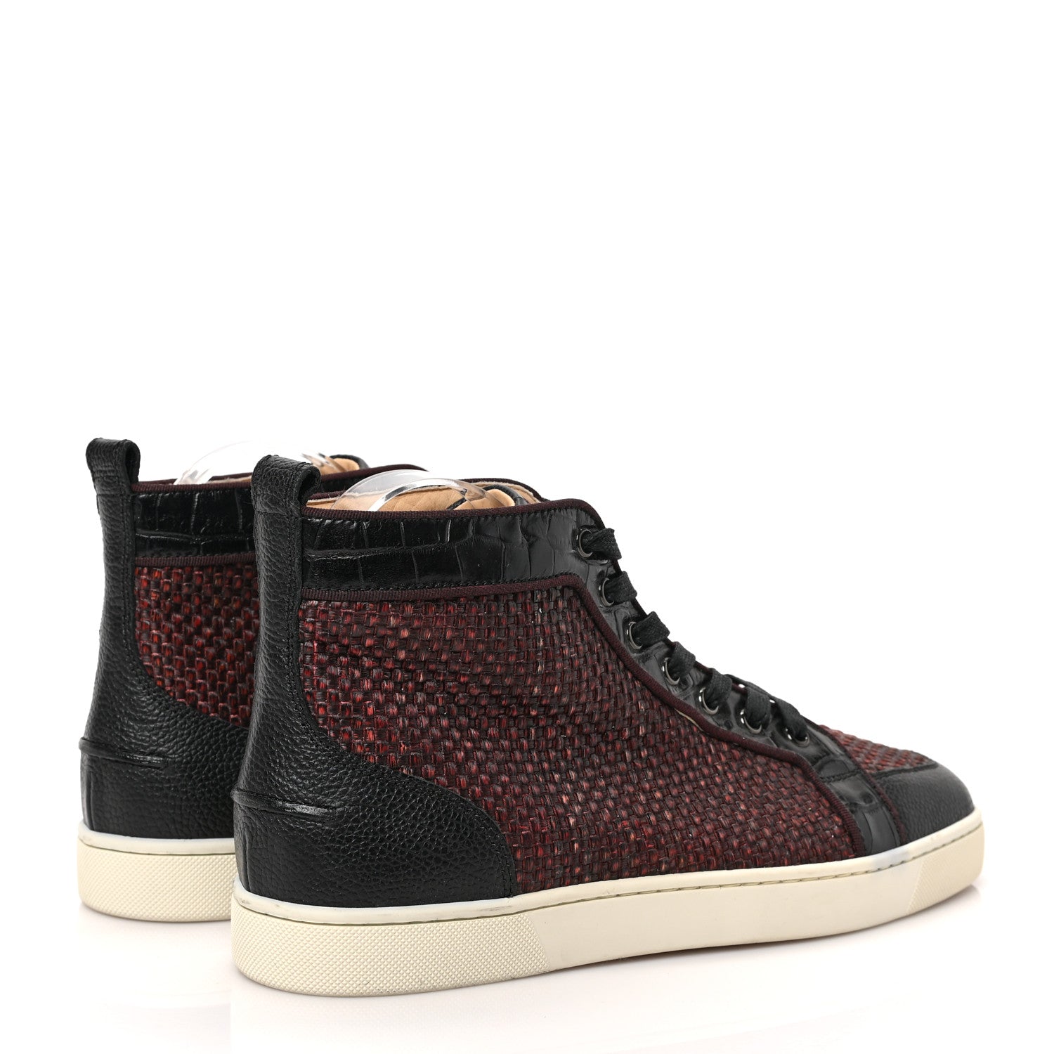 Christian Louboutin Raffia Crocodile Embossed Rantus Mens Orlato Flat Sneakers 42.5 Bordeaux 4 of 8