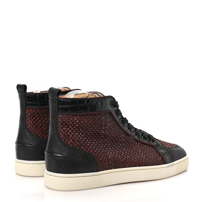 Christian Louboutin Raffia Crocodile Embossed Rantus Mens Orlato Flat Sneakers 42.5 Bordeaux 4 of 8