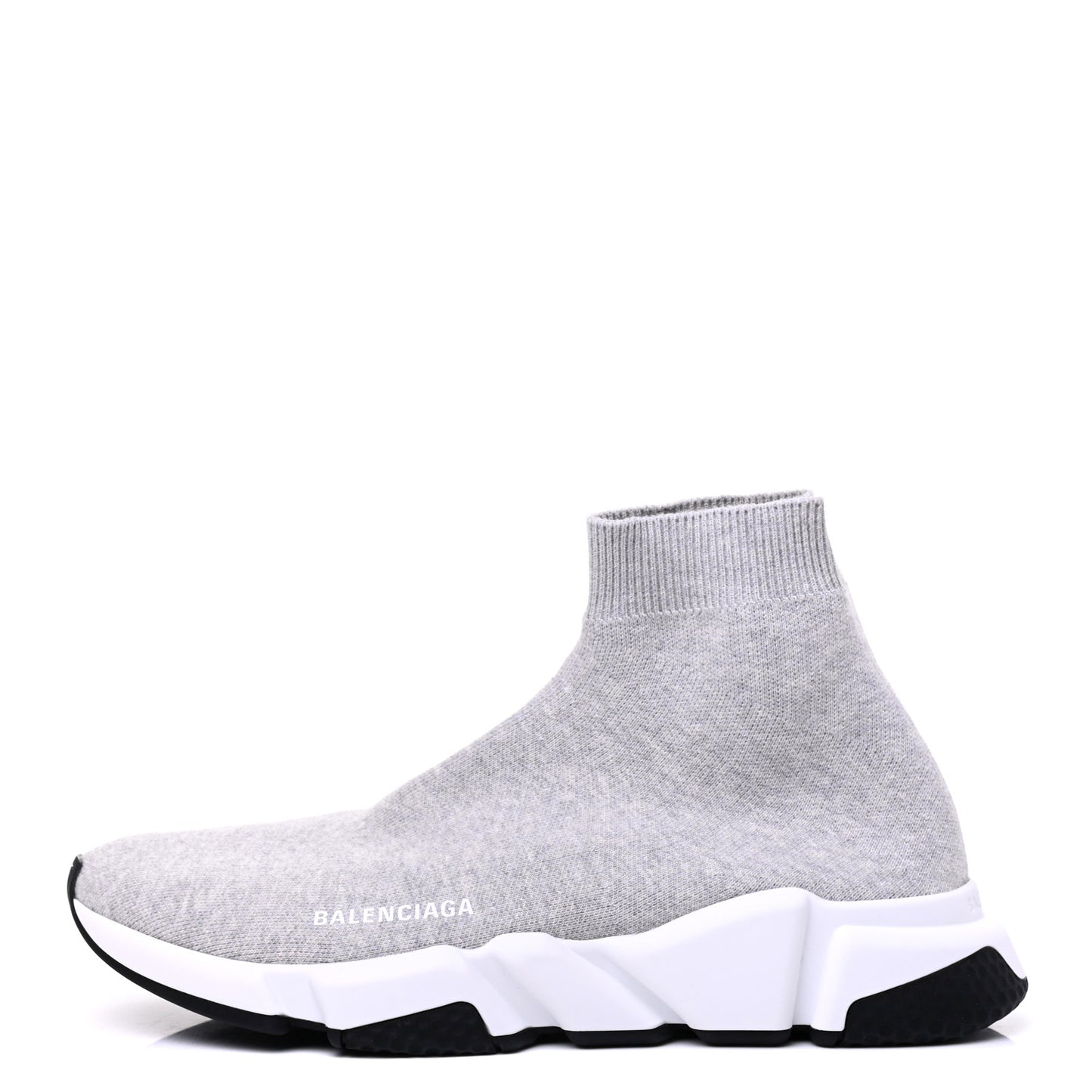 Sweatshirt Knit Bi-Color Sole Mens Speed Sneakers 42 Grey White Black