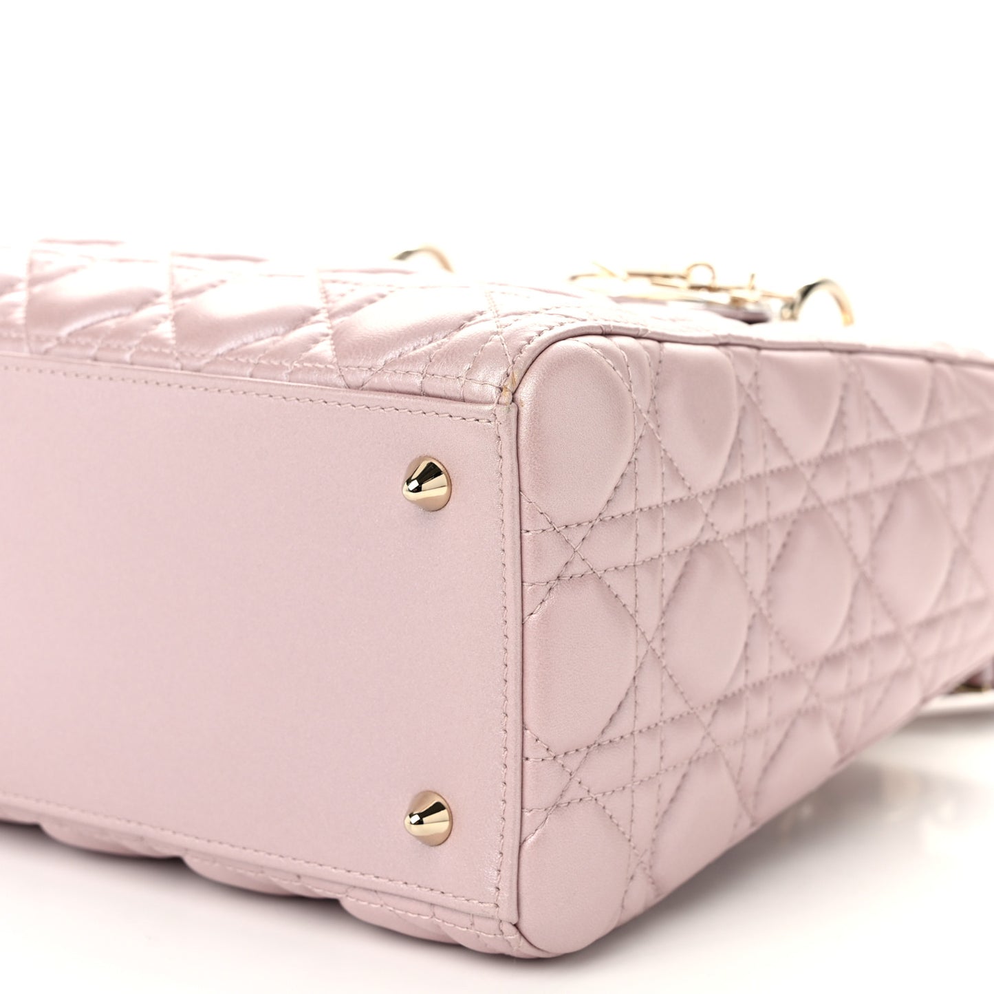 Pearly Lambskin Cannage Medium Lady Dior Lotus