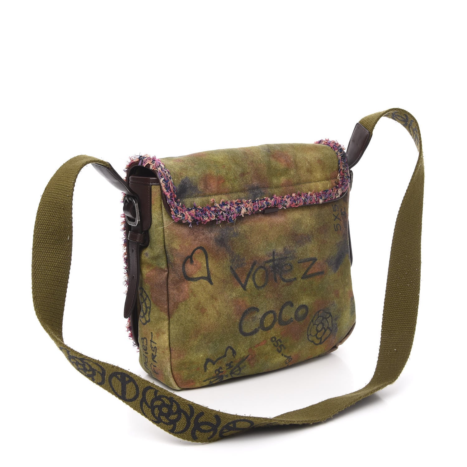 Chanel Washed Toile Graffiti On The Pavements Messenger Khaki Multicolor 3 of 10