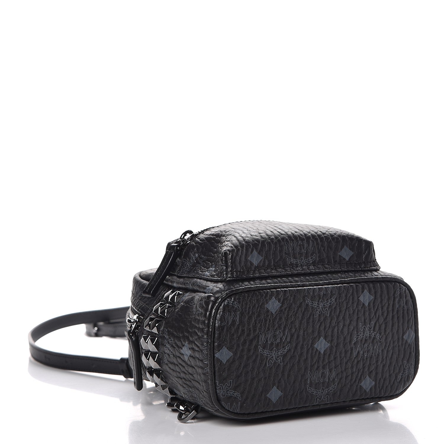MCM Visetos Studded X-Mini Bebe Boo Backpack Black 4 of 13