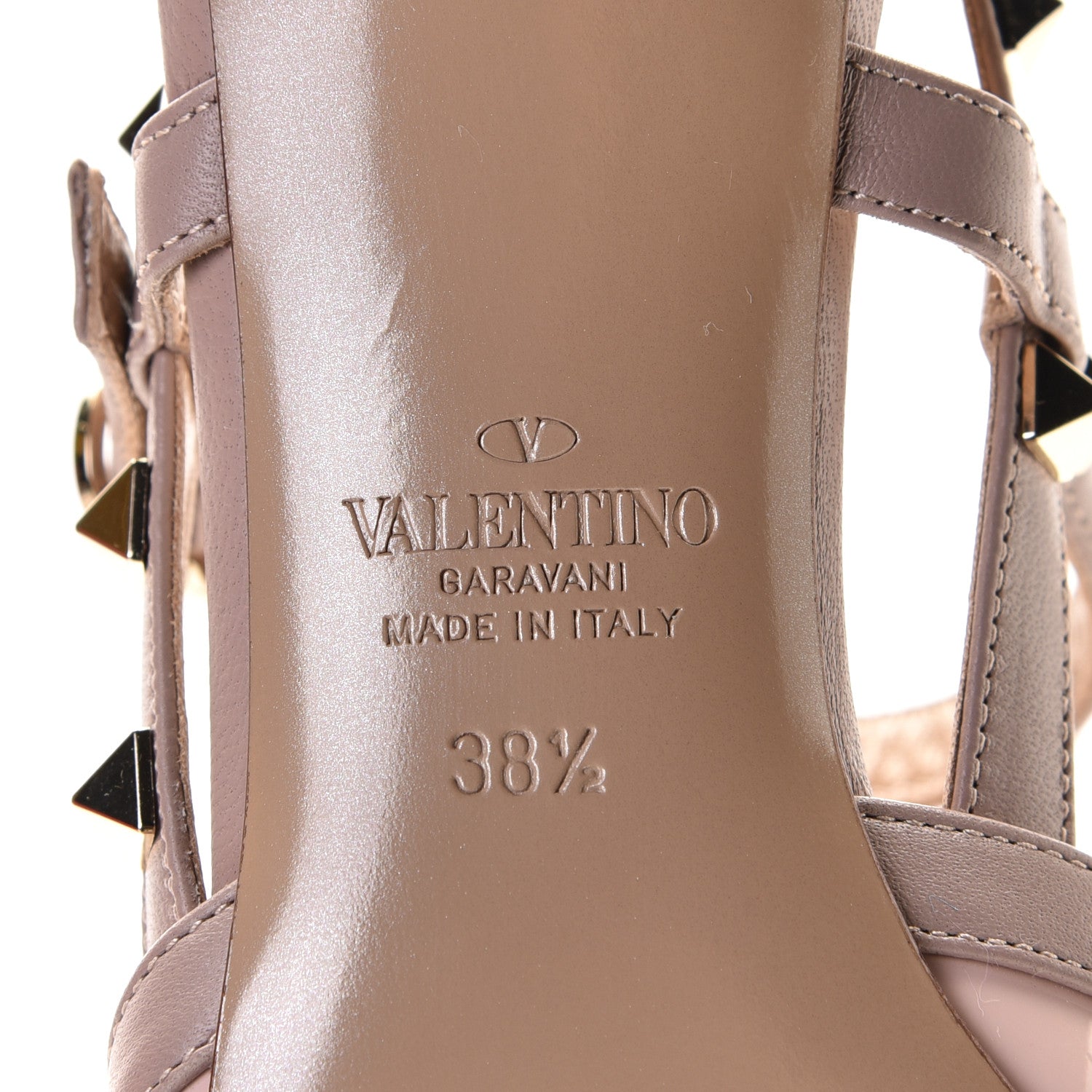 Valentino Garavani Patent Nappa Rockstud Cross Strap 65mm Pumps 38.5 Rose Quartz Poudre 7 of 11