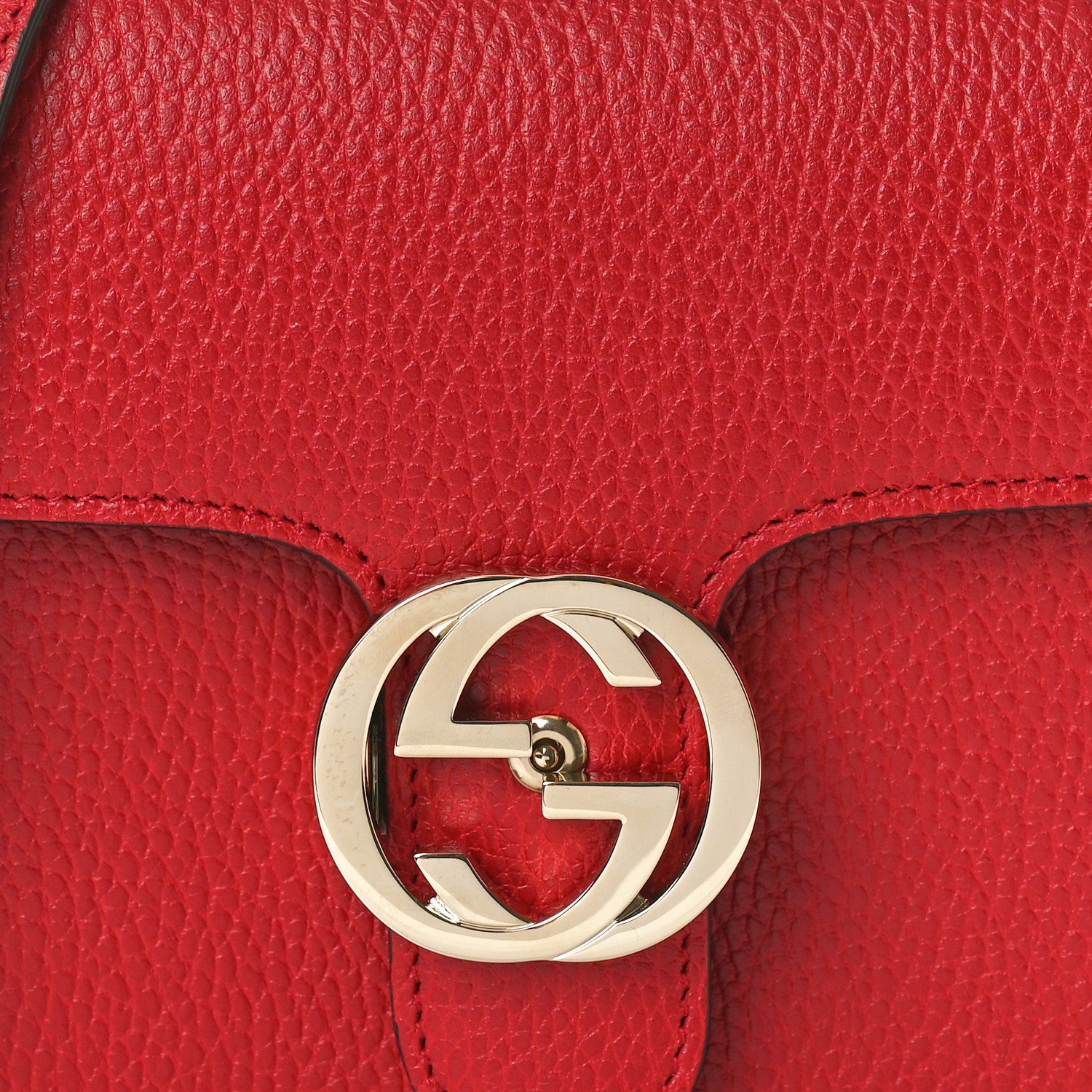 Gucci Dollar Calfskin Small Interlocking G Shoulder Bag Red 8 of 10