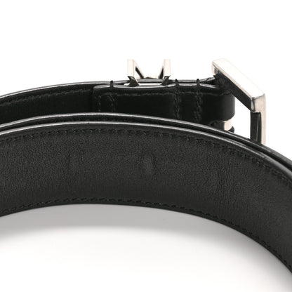 Saint Laurent Lambskin Monogram Cassandre Square Buckle Belt 100 40 Black 15 of 16
