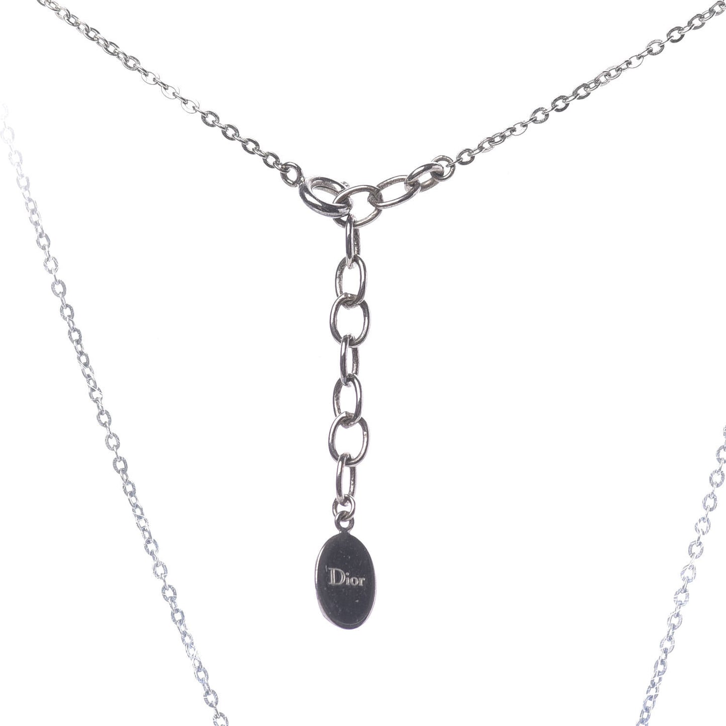 Crystal Logo Necklace Silver