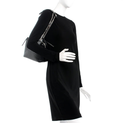 Fendi Shiny Nappa Trapuntata Chain Small DotCom Click Chain Satchel Black 2 of 9