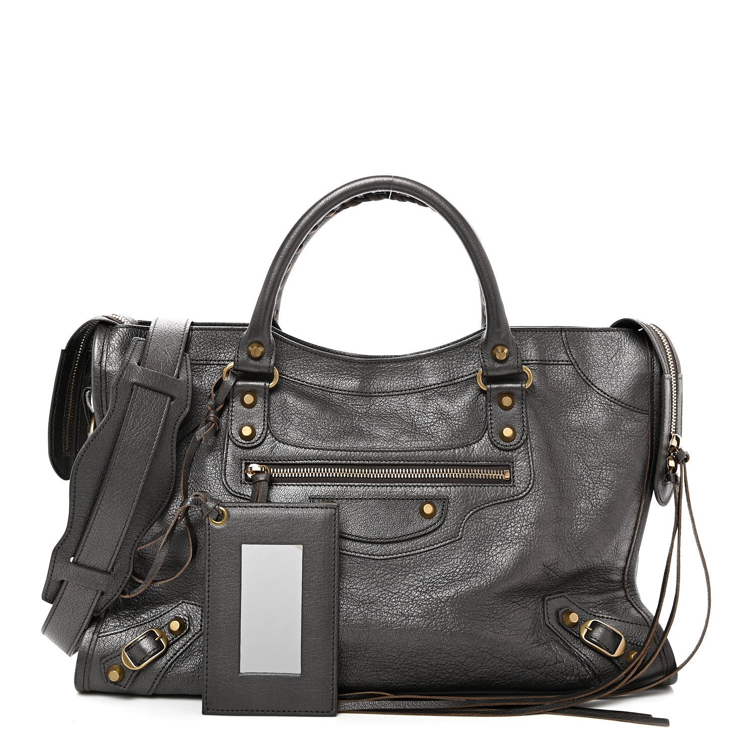 Balenciaga Pearlescent Goatskin Classic Gold Hardware City Bronze 3 of 11