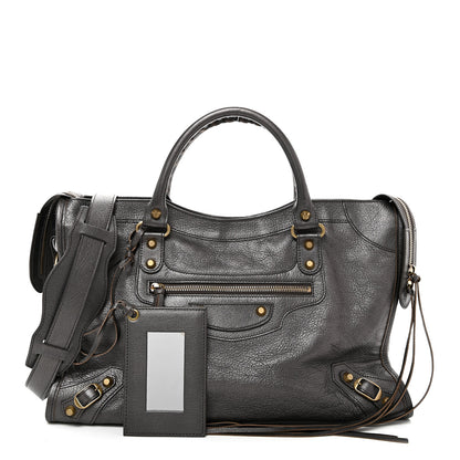 Balenciaga Pearlescent Goatskin Classic Gold Hardware City Bronze 3 of 11