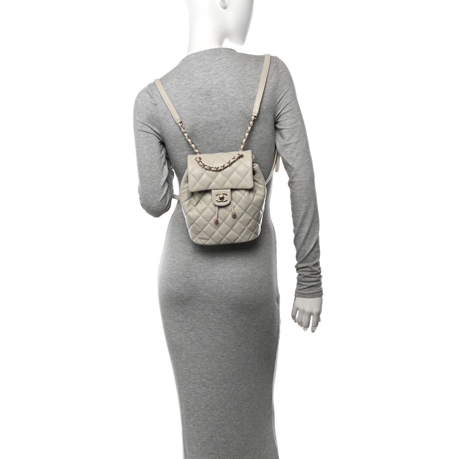 Chanel Caviar Quilted Mini Urban Spirit Backpack Light Grey 2 of 10