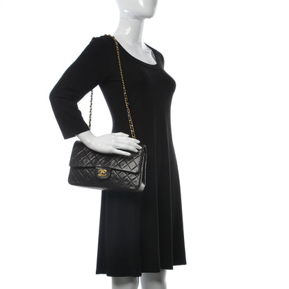 Chanel Lambskin Quilted Medium Double Flap Black 2 of 13