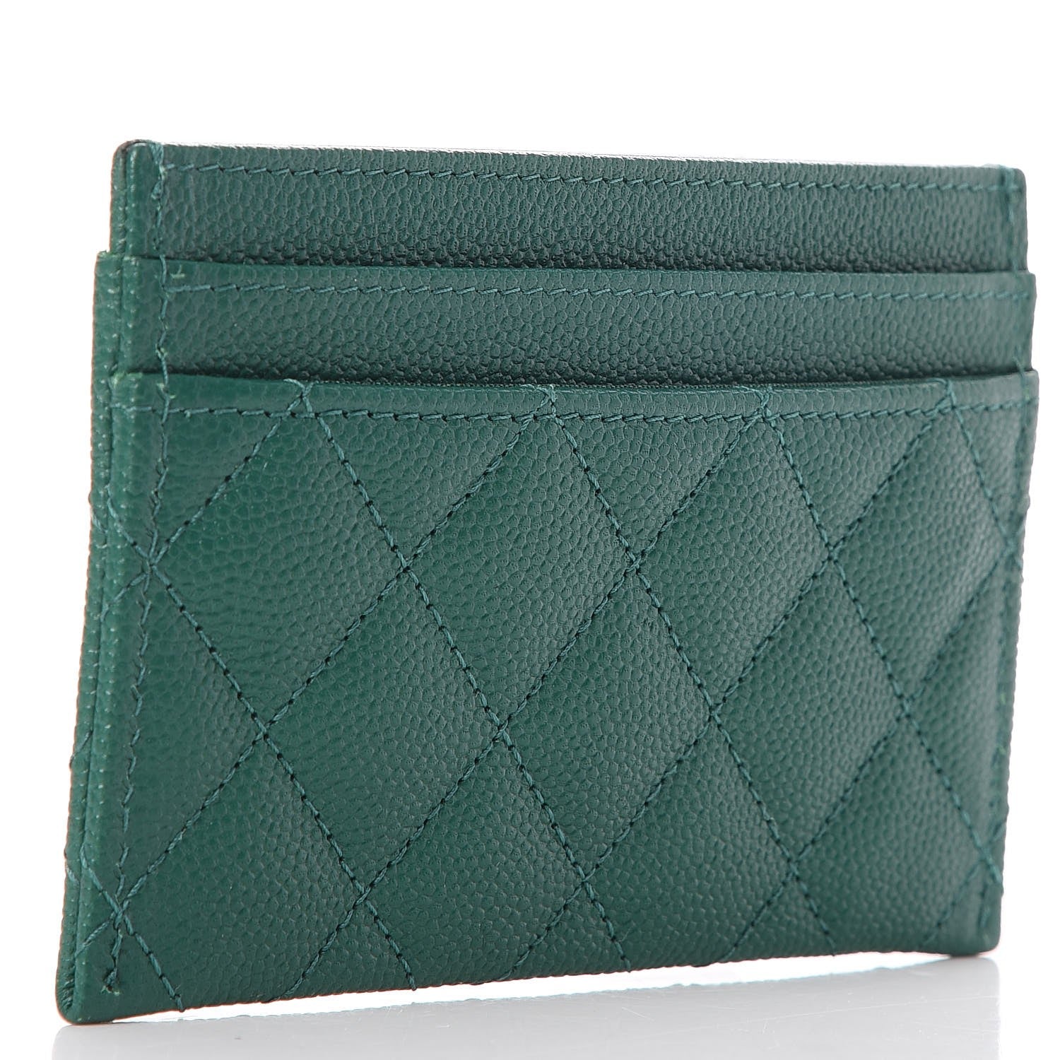 Chanel Caviar Quilted Boy Card Holder Green 3 of 9