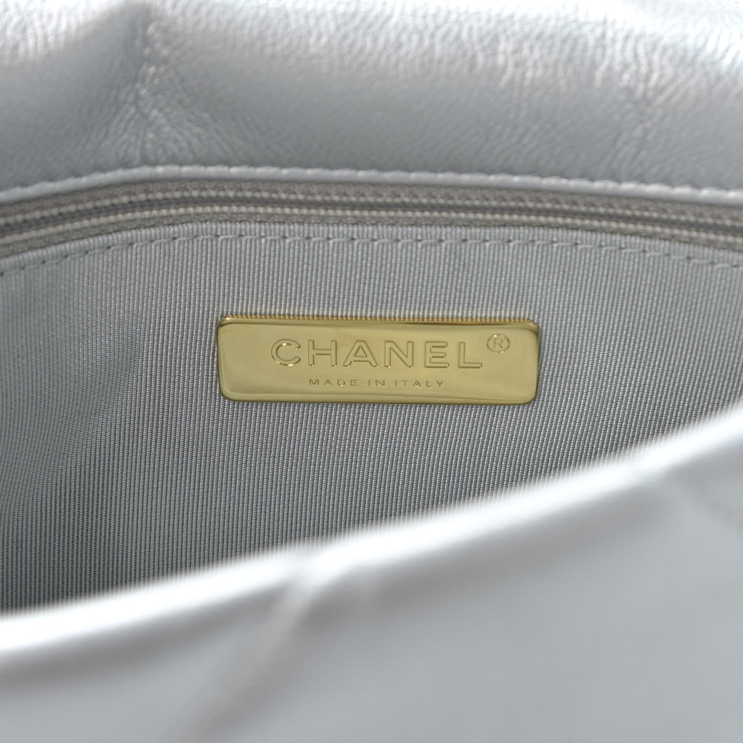 Chanel Metallic Goatskin Quilted Medium 19 Flap Silver 7 of 10