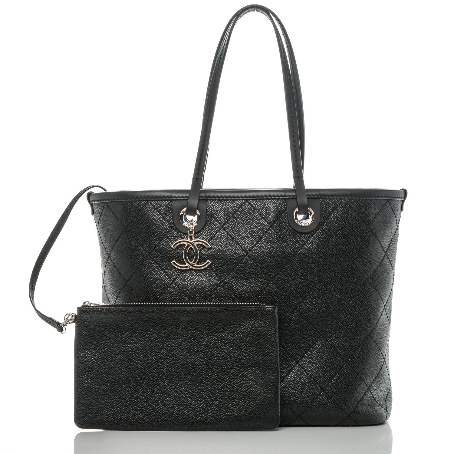 Chanel Grained Calfskin Shopping Fever Tote Black 5 of 9