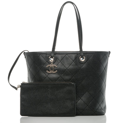 Chanel Grained Calfskin Shopping Fever Tote Black 5 of 9