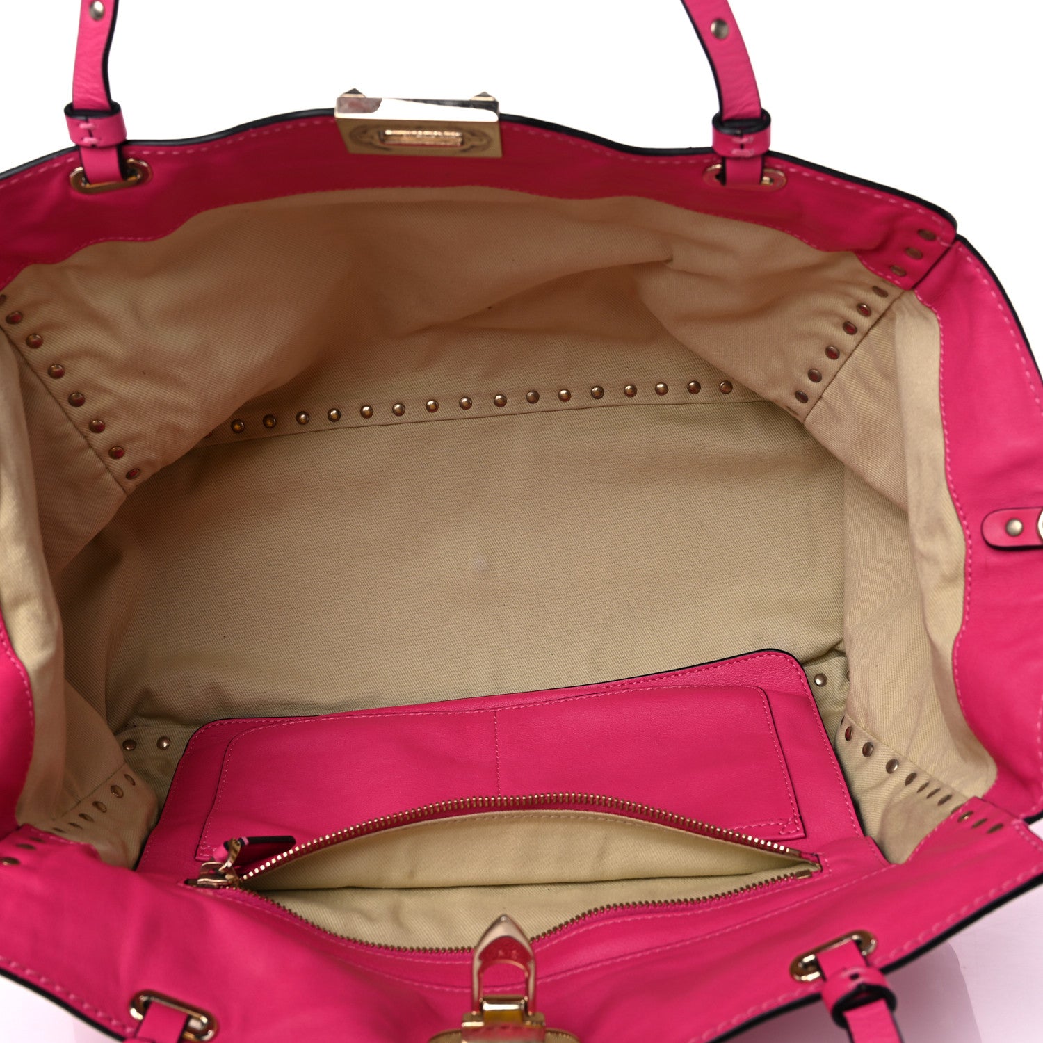Valentino Garavani Vitello Medium Rockstud Tote Fuxia 4 of 15