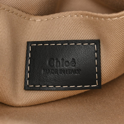 Chloe Cotton Calfskin Small Woody Ribbon Tote White Blue 6 of 10