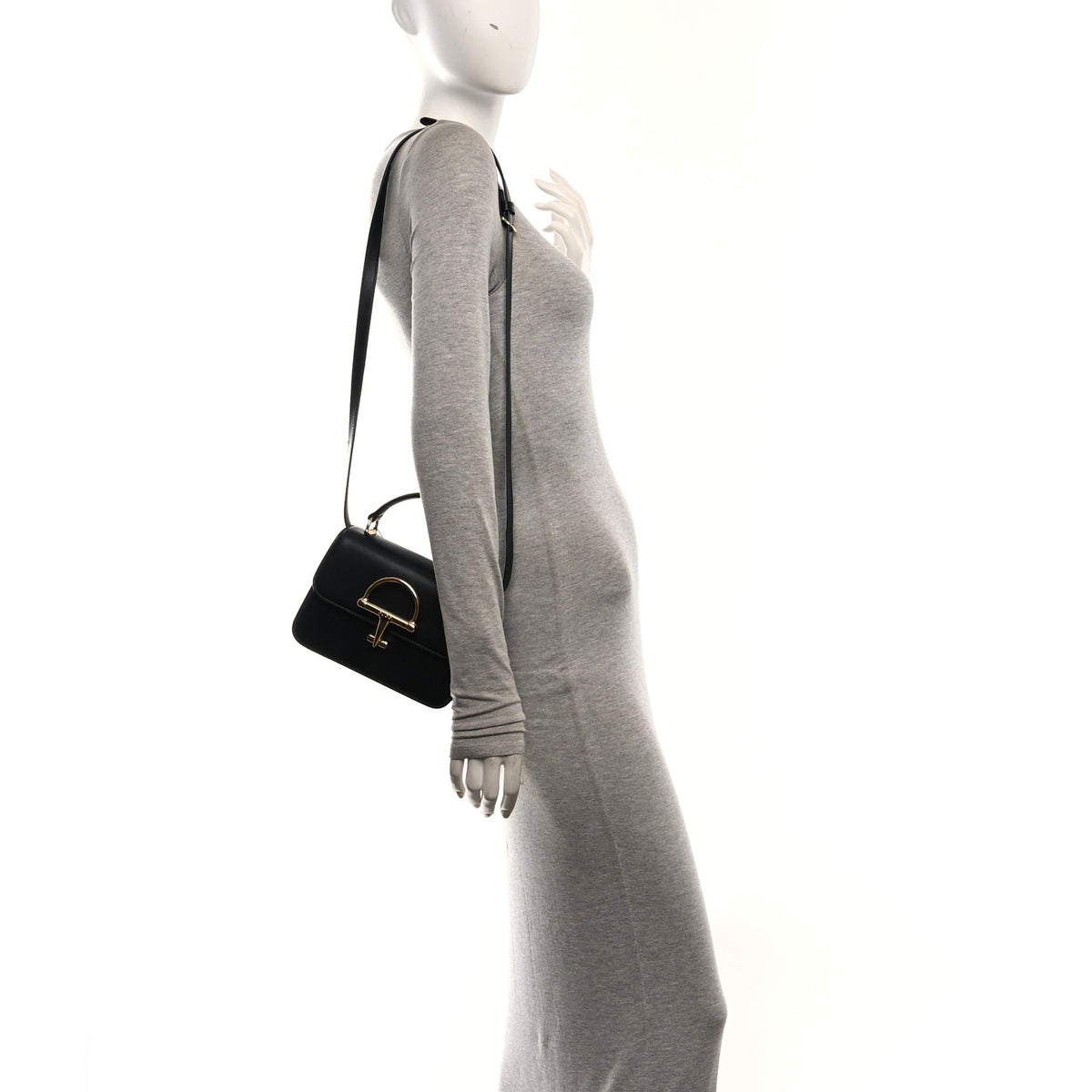 Calfskin Siena Small Top Handle Bag Black