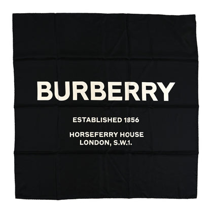 Burberry Silk Horseferry Print Scarf Black White 1 of 3